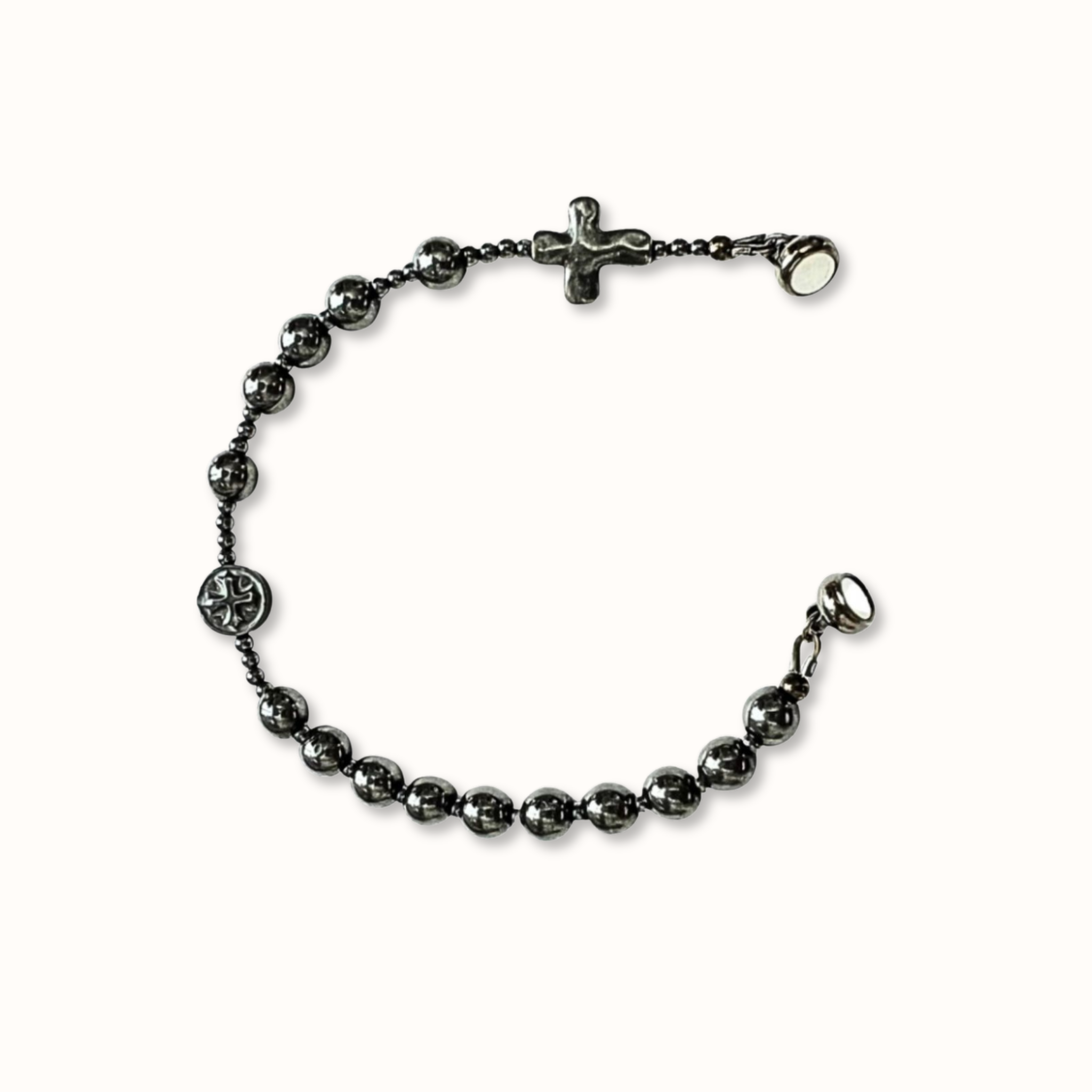 Hematite Cross Bracelet